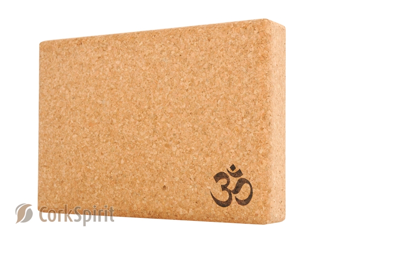 Cork Yoga Block Brick 305x205x50mm with OM - Eco Friendly