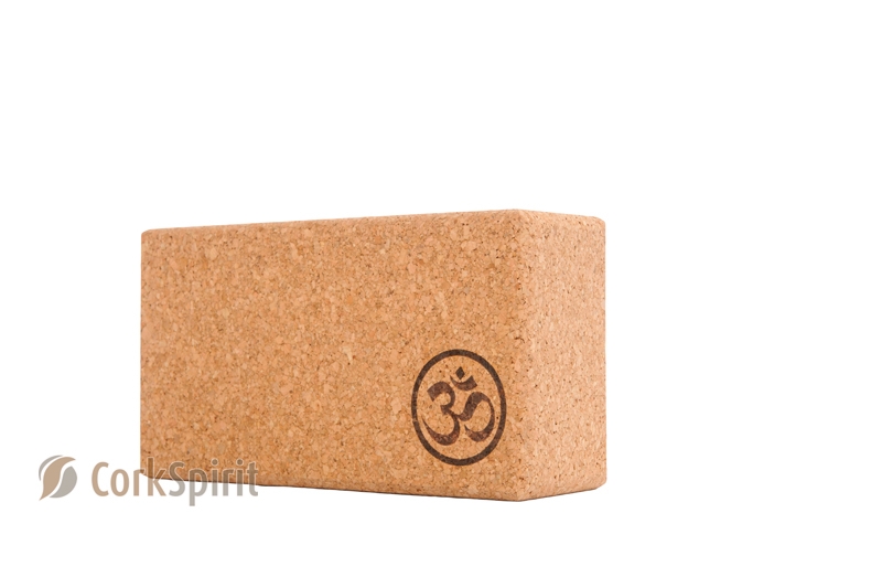Natural Cork Yoga Block Brick 70mm with OM- Eco Friendly