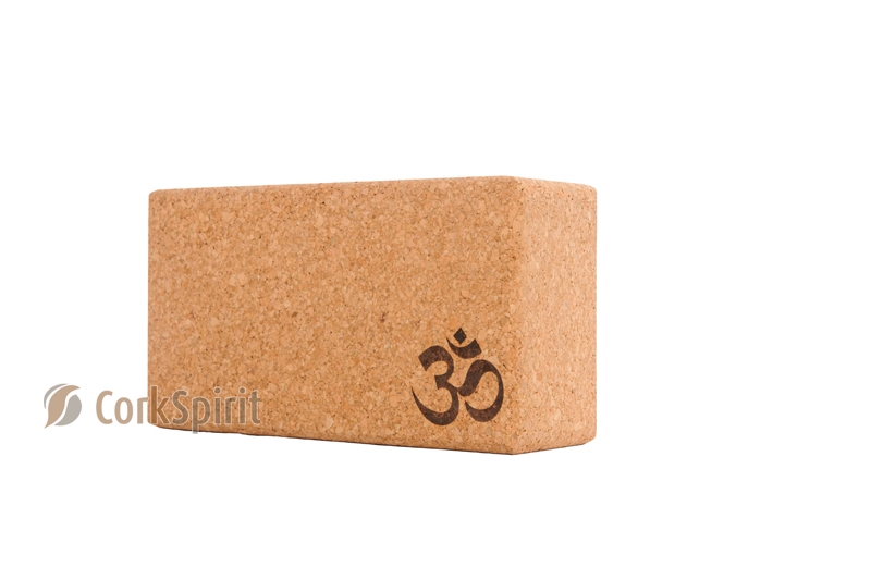 Natural Cork Yoga Block Brick 70mm with OM- Eco Friendly