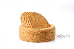 Round Cork Coasters with Round Box - Pack of 6