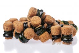 Used Champagne Corks with Glass Ring